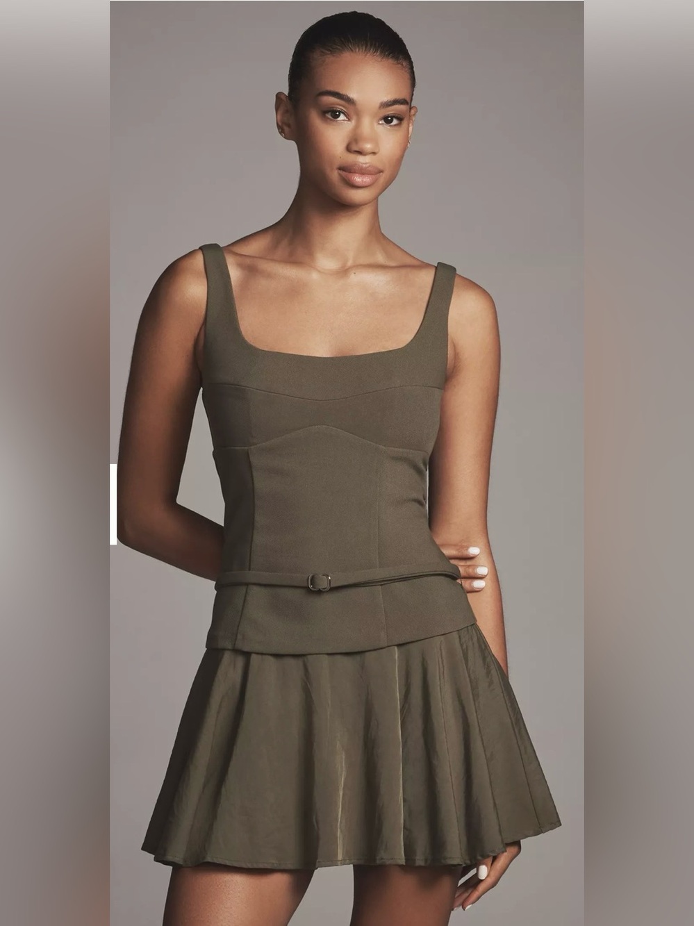 NWT Sovere Studio x REVOLVE/Antro Olive Demi Mini Dress SIZE XL